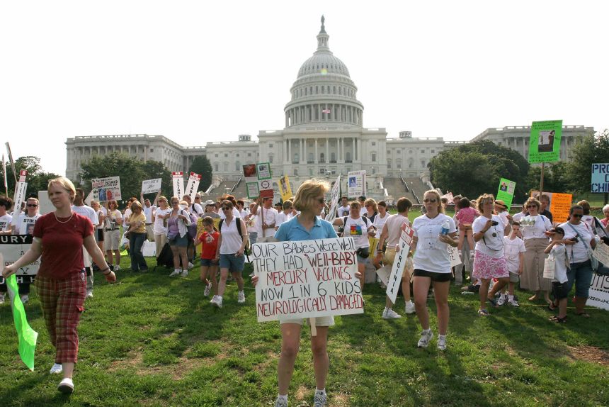 People protested in 2005 over a preservative that had been used in vaccines for decades. By 2001, thimerosal had been removed from or reduced in all vaccines routinely recommended for children under 6 in the US.