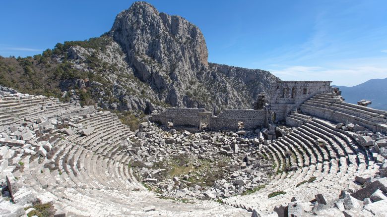 The ruins of the ancient city of Termessos in Antalya Turkey.