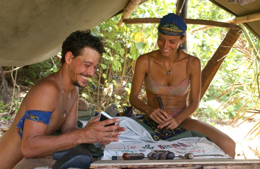 Castaways Rob Mariano and Amber Brkich of the Chapera Mogo tribe on
