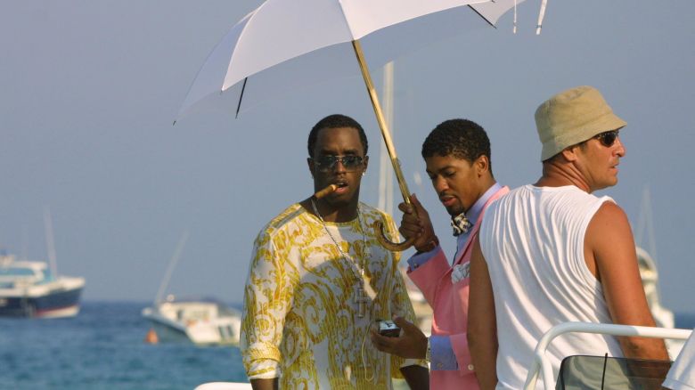 Sean "Diddy" Combs and Fonzworth Bentley in Saint Tropez in July 2001.