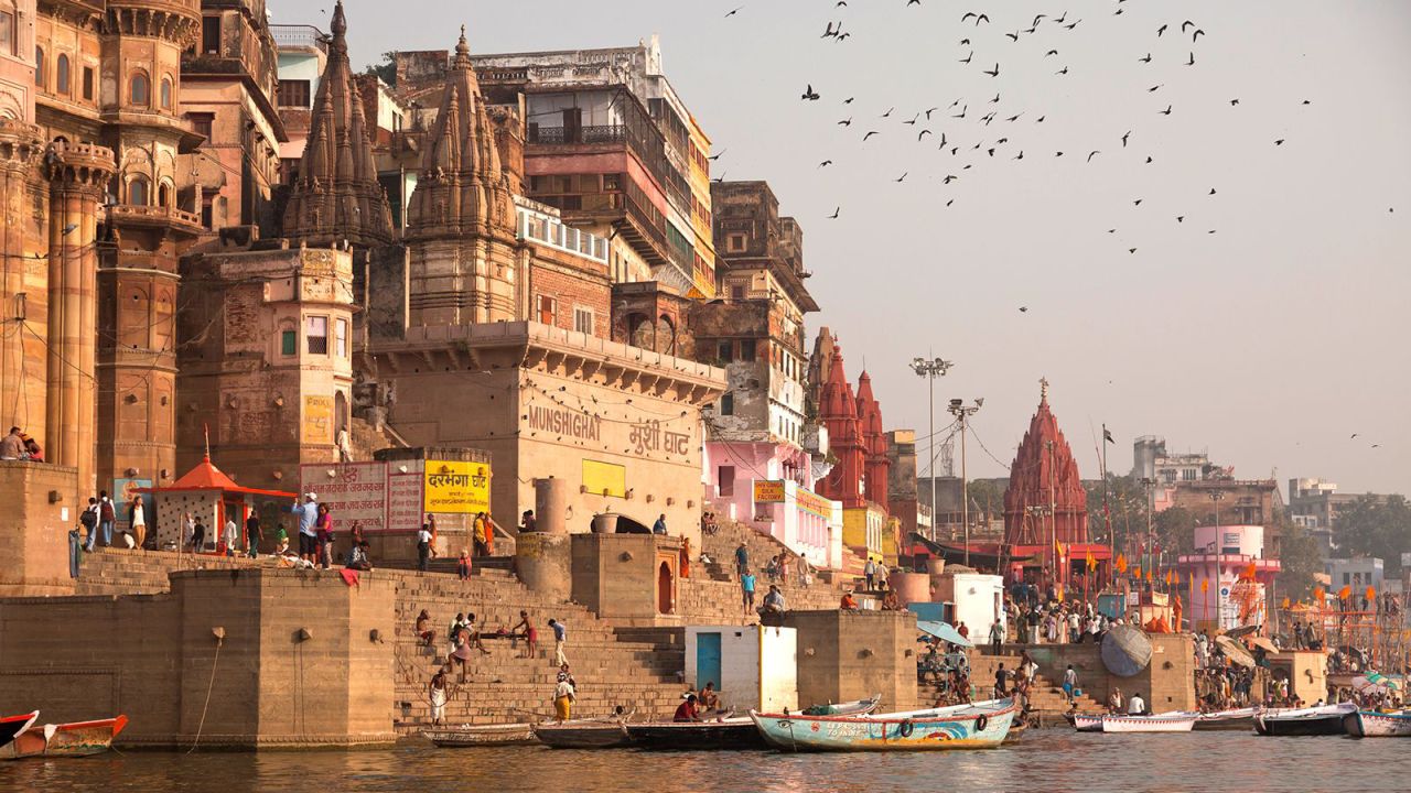 A general view of the Ganges river in Varanasi, Uttar Pradesh, India.