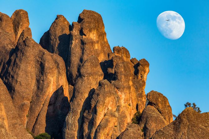 <strong>15. Pinnacles National Park:</strong> Pinnacles in California was formed when volcanoes erupted some 23 million years ago. Talus caves and towering rock spires draw hikers and climbers.