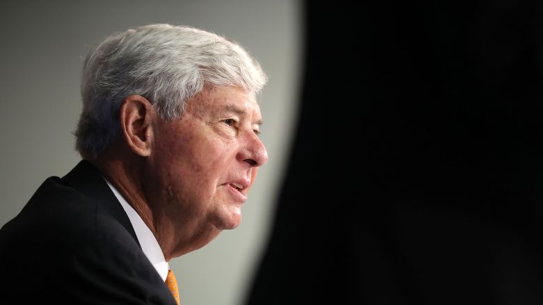Former US Sen. Bob Graham talks to reporters about a recently released section of the 2002 House Intelligence Committee inquiry into the attacks of September 11, 2001, during a news conference at the National Press Club August 31, 2016, in Washington, DC.