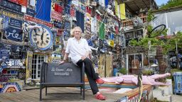 NICE, FRANCE-SEPTEMBER 09: The artist Ben alias Benjamin Vautier is photographed for Paris Match at his home called  Malabar et Cunegonde in Nice on september 09, 2016 in Paris, France. (photo by Manuel Lagos Cid/Paris Match via Getty Images)