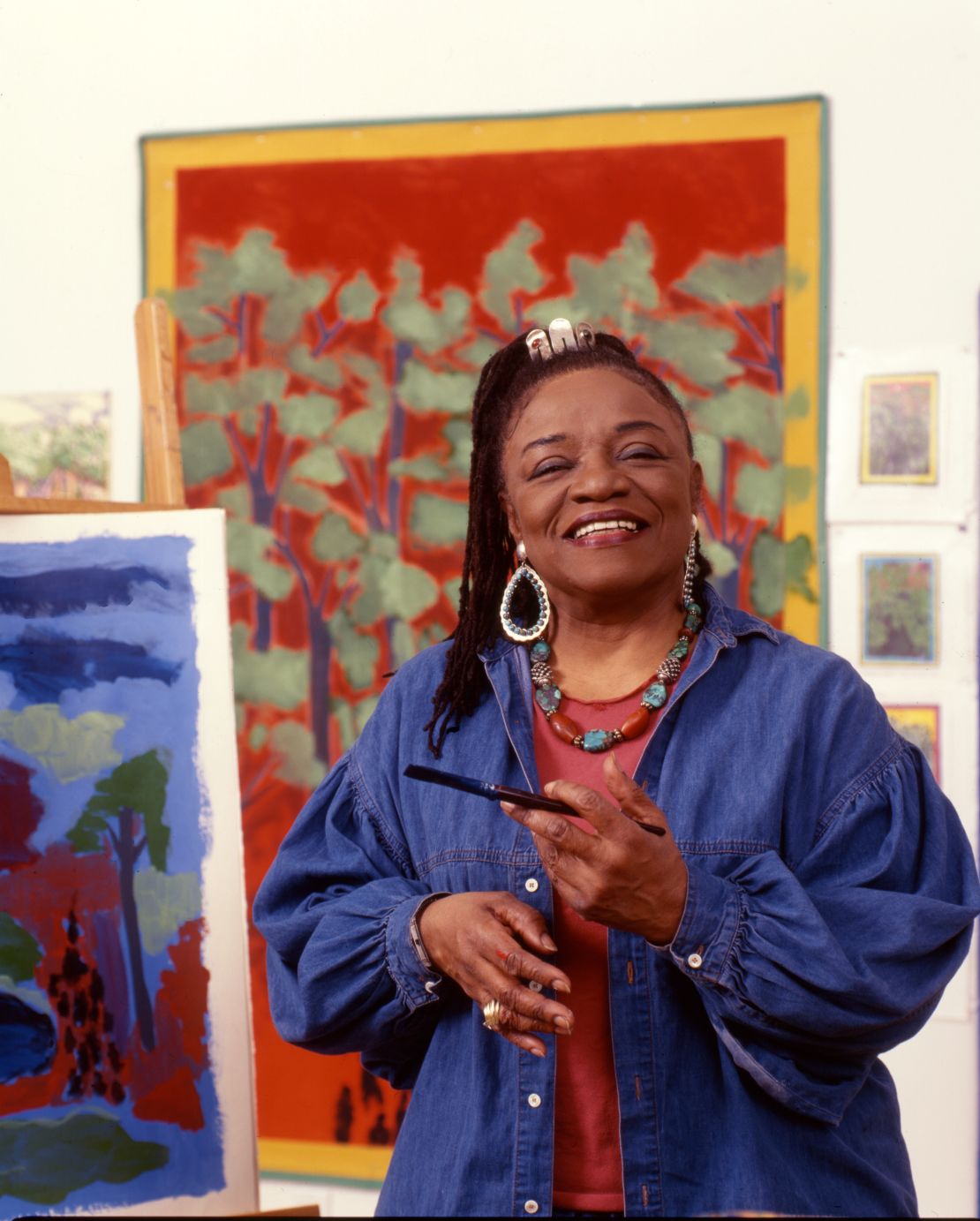 Faith Ringgold, pictured in her studio in New York City in 1999.