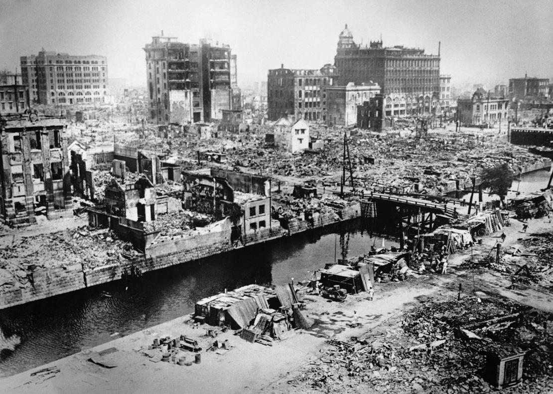 Tokyo was left in ruins following the Great Kanto earthquake of 1923.