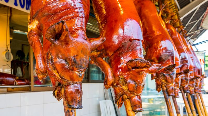 <strong>Lechon (Philippines): </strong>The Philippines' lechon is a whole suckling pig spit-roasted over a charcoal bed or in an oven. The island of Cebu is often considered to serve the best lechon in the country.