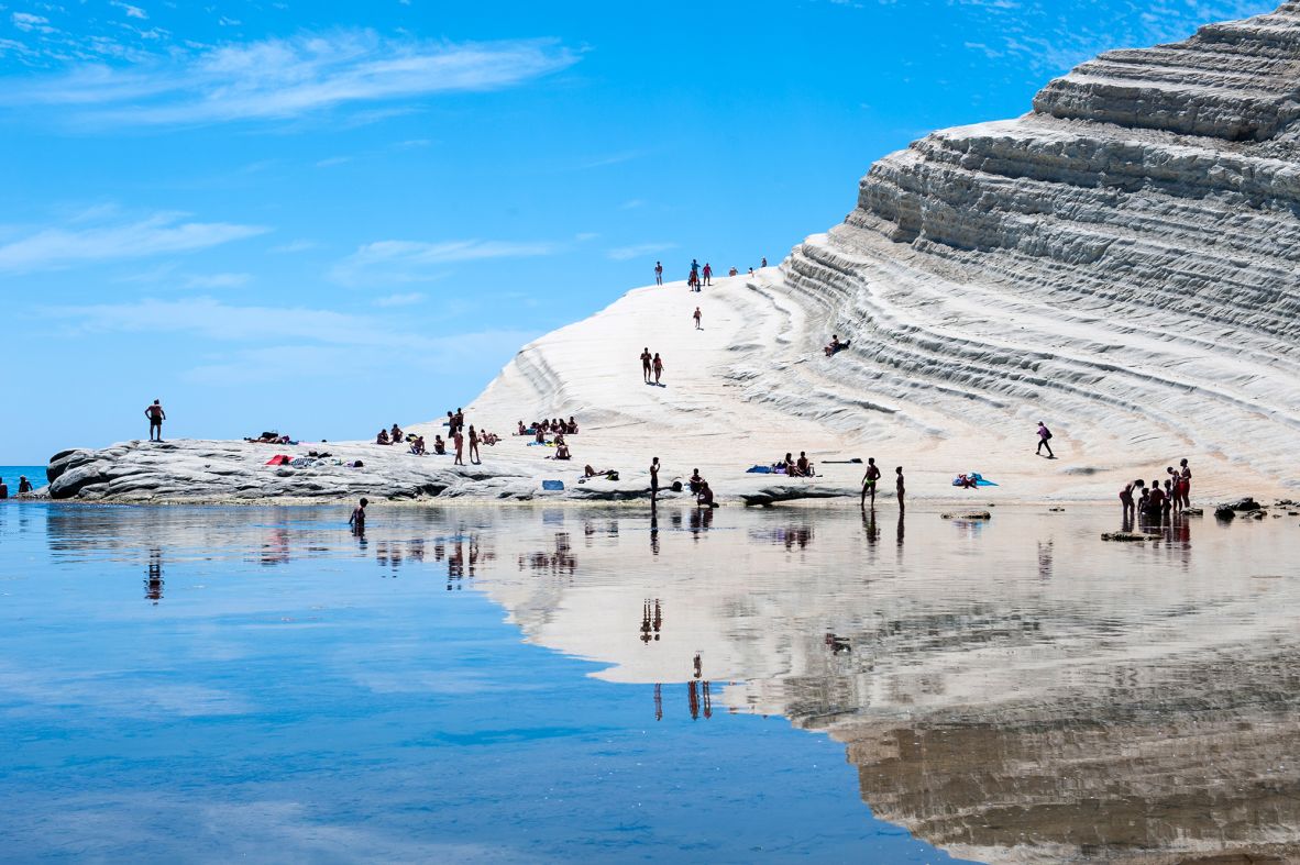 <strong>What a beach: </strong>The white Scala dei Turchi cliffs and beach are just over an hour from Mussomeli.