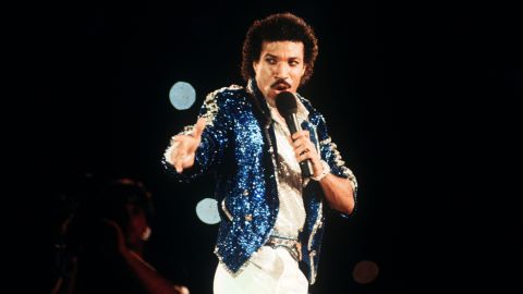 American singer Lionel Richie performing during the closing ceremony of the 1984 Los Angeles Summer Olympics.