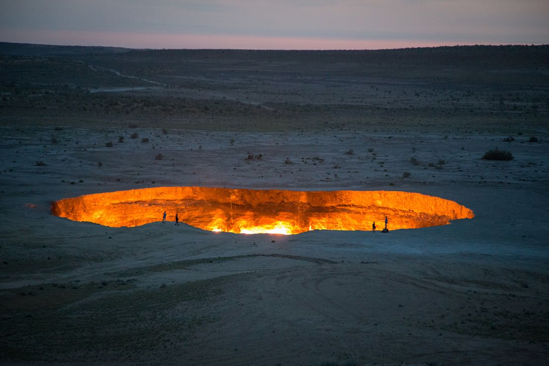 The "Gates of Hell" is a four-hour drive north of the Turkmenistan capital, Ashgabat.