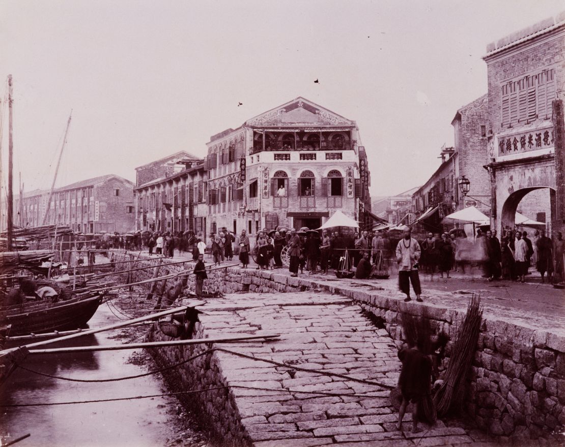In this photo from the mid-1800s, Macao was a busy Portuguese colony.
