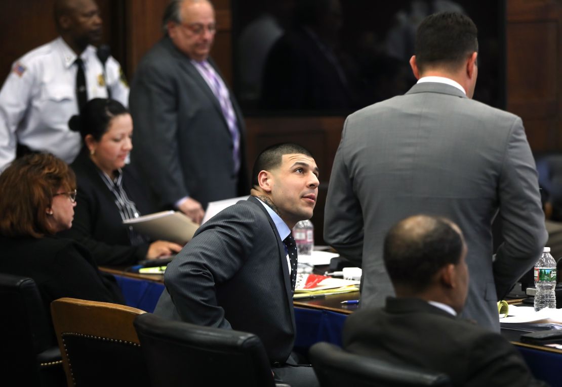 Aaron Hernandez turns to attorney Jose Baez in his double murder trial involving the killings of Daniel de Abreu and Safiro Furtado.