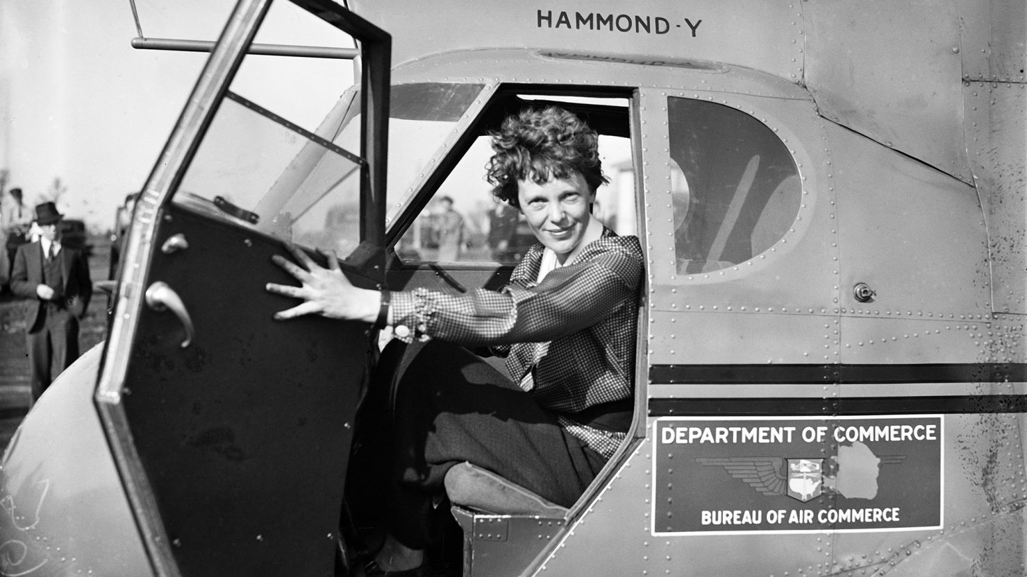 Pilot Amelia Earhart poses for a portrait circa 1936. A year later she went missing during her attempt to fly around the world.