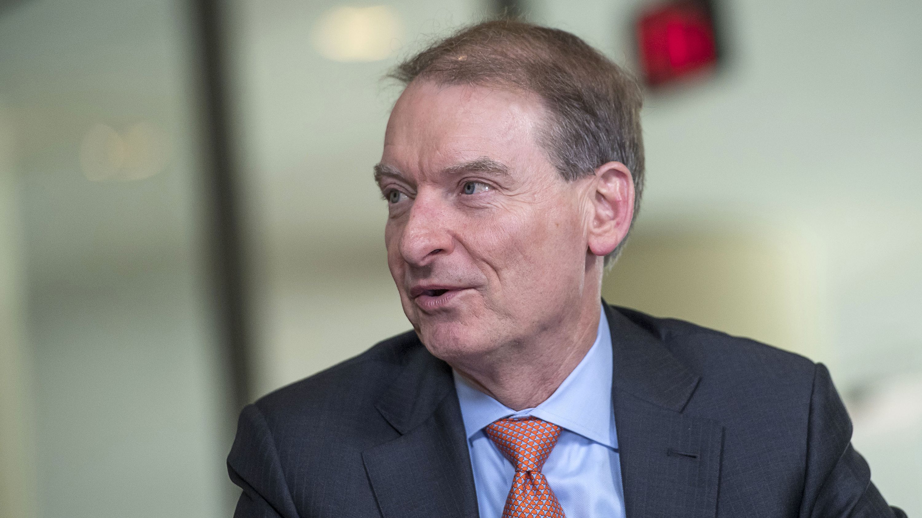 Paul Atkins, founder and chief executive officer of Patomak Global Partners LLC, speaks during a Bloomberg Television interview at the Milken Institute Global Conference in Beverly Hills, California, U.S., on Monday, May 1, 2017.