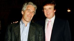 Portrait of American financier Jeffrey Epstein (left) and real estate developer Donald Trump as they pose together at the Mar-a-Lago estate, Palm Beach, Florida, 1997.