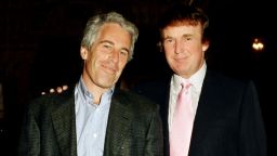 Portrait of American financier Jeffrey Epstein (left) and real estate developer Donald Trump as they pose together at the Mar-a-Lago estate, Palm Beach, Florida, 1997.(Photo by Davidoff Studios/Getty Images)