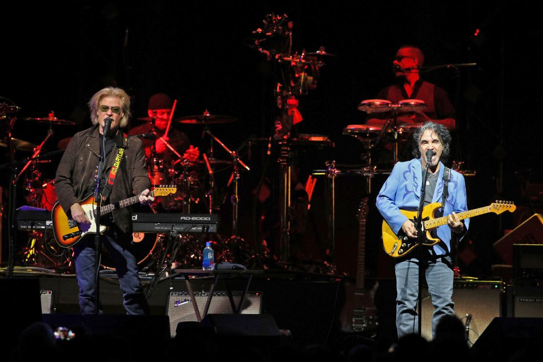 Daryl Hall and John Oates of the band Hall and Oates performing in Minnesota in 2017.