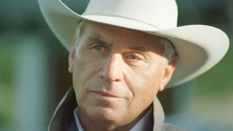 4 Jun 1999:  A portrait of D. Wayne Lukas, the trainer of Charismatic, taken as he addresses the media after morning workouts in preparation for the 131st Belmont Stakes at Belmont Park in Elmont, New York.  Mandatory Credit: Matthew Stockman/ALLSPORT