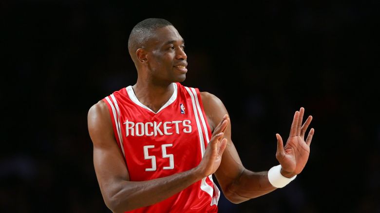 LOS ANGELES - DECEMBER 15:  Dikembe Mutombo #55 of the Houston Rockets gestures during the game against the Los Angeles Lakers on December 15, 2006 at Staples Center in Los Angeles, California. The Lakers won 112-101. NOTE TO USER: User expressly acknowledges and agrees that, by downloading and or using this photograph, User is consenting to the terms and conditions of the Getty Images License Agreement.  (Photo by Lisa Blumenfeld/Getty Images)