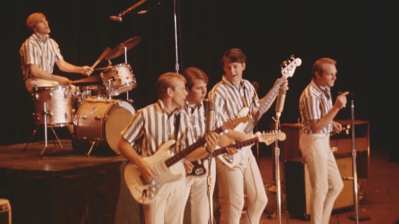 "The Beach Boys" perform circa 1964 in California: Dennis Wilson, Al Jardine, Carl Wilson, Brian Wilson, and Mike Love.