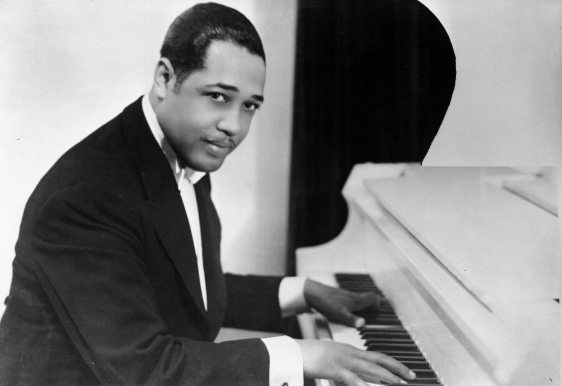 Composer Duke Ellington poses at the piano circa 1930.