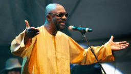 Isaac Hayes performs on the Open Air stage during the third day of the Big Chill music festival at Eastnor Castle Deer Park in the Malvern Hills on August 5, 2007 in Herefordshire, England.