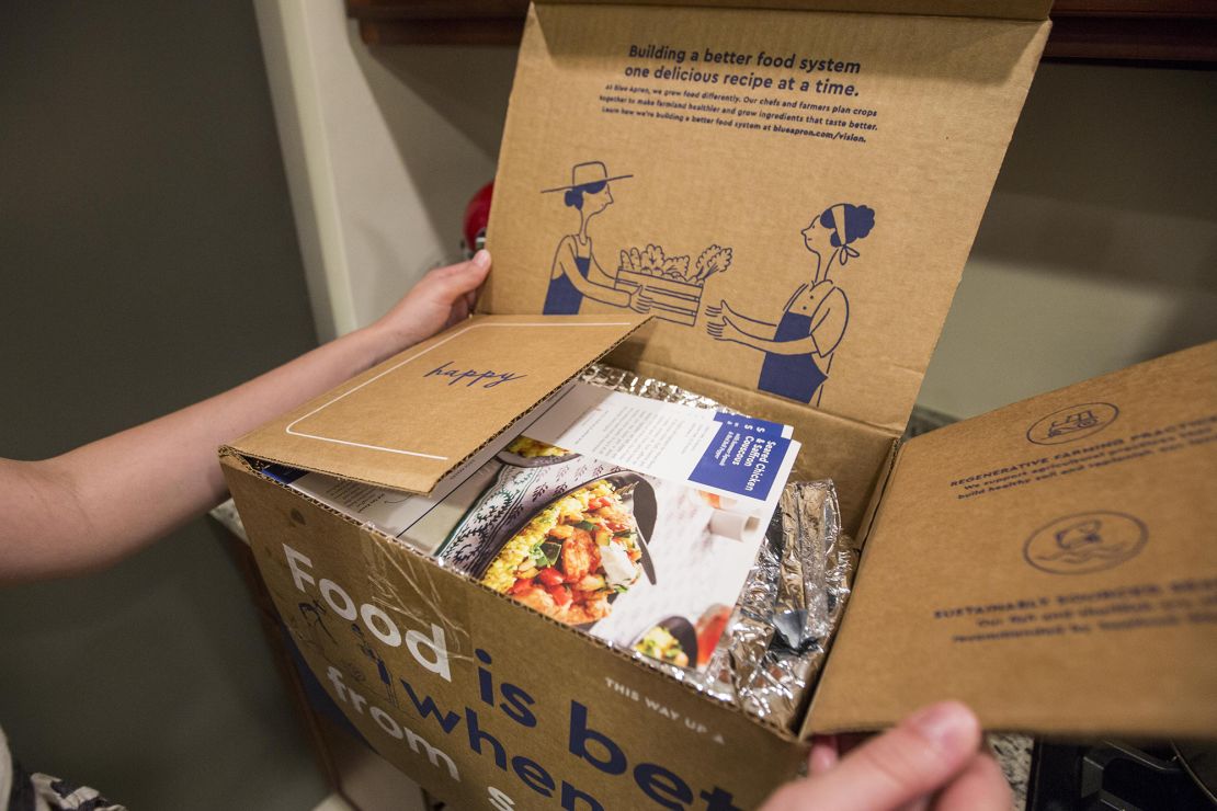 Blue Apron froze prices for current and new customers for six months, starting in January.