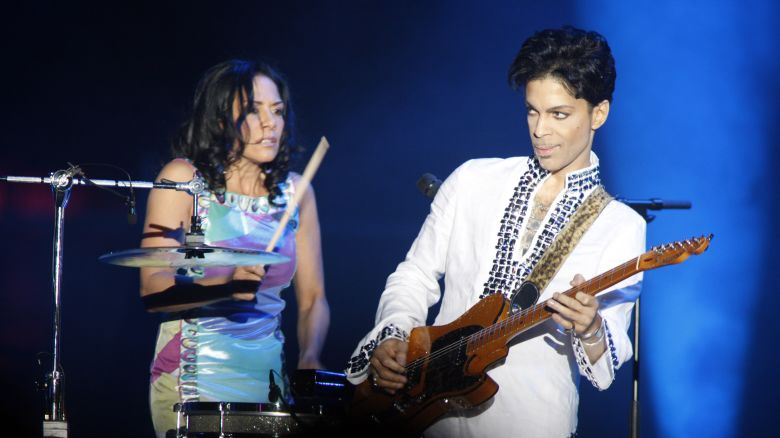 INDIO, CA - APRIL 26: Sheila E and Prince perform at Day 2 of Coachella Music And Arts Festival on April 26, 2008 at Empire Polo Grounds in Indio, California. (Photo by Barry Brecheisen/WireImage)