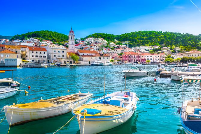 <strong>9. Croatia, Latvia, Slovakia, Slovenia: </strong>These four countries enjoy visa-free access to 183 destinations worldwide. Pictured: Pučišća on the Croatian island of Brač.