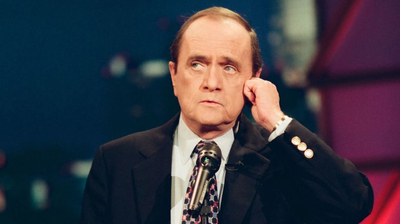 THE TONIGHT SHOW WITH JAY LENO -- -- Pictured: (l-r) Comedian Bob Newhart performing on March 11, 1999 -- (Photo by: Margaret Norton/NBCU Photo Bank/NBCUniversal via Getty Images via Getty Images)