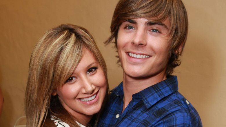 (From left) Ashley Tisdale and Zac Efron at Disney's 'High School Musical 3: Senior Year' Ultimate Fan Pep Rally in Hollywood in 2008.