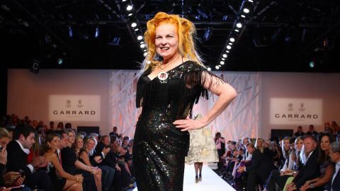 LONDON - SEPTEMBER 17:  Designer Vivienne Westwood takes part in Fashion For Relief at the Natural History Museum September 17, 2008 in London, England.  (Photo by Mike Marsland/WireImage) 