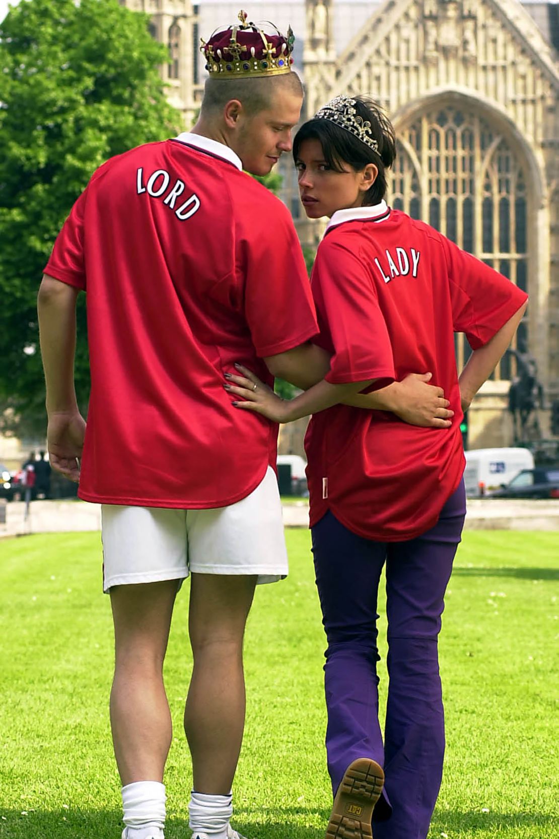 Andy Harmer and Camilla Shadbolt, pictured here in 2000, worked as professional David and Victoria Beckham lookalikes — facing praise or harassment depending on how popular their celebrity counterparts were.