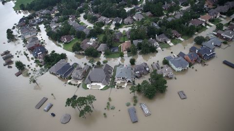 HOUSTON, TX - AUGUST 30:  Flooded homes are shown near Lake Houston following Hurricane Harvey August 30, 2017 in Houston, Texas. The city of Houston is still experiencing severe flooding in some areas due to the accumulation of historic levels of rainfall, though the storm has moved to the north and east.  (Photo by Win McNamee/Getty Images)