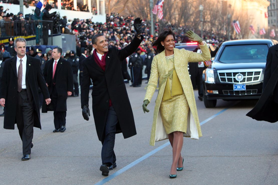 Michelle Obama thoughtfully selected her designer looks for the day, but it was her humble gloves that grabbed the most attention.