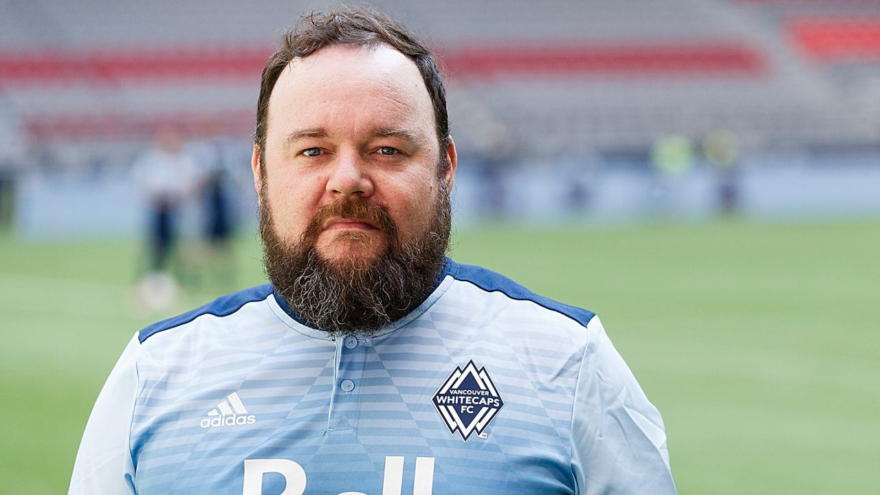 VANCOUVER, BC - SEPTEMBER 16:  Actor Chris Gauthier poses for a picture during the Legends And Stars: Whitecaps FC Charity Alumni match at BC Place on September 16, 2017 in Vancouver, Canada.  (Photo by Andrew Chin/Getty Images)