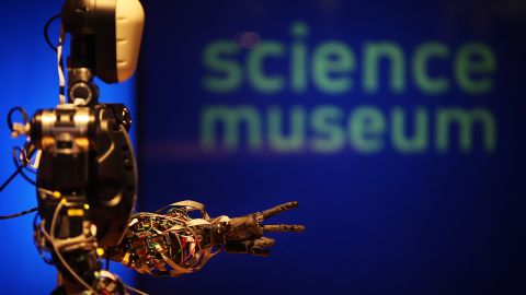 LONDON, ENGLAND - FEBRUARY 17: BERTI the robot is displayed at The Science Museum's Antenna Gallery on February 17, 2009 in London. BERTI is a life size humanoid robot built to mimic human gestures. Visitors to the Antenna Gallery will witness BERTI�s gestural abilities and get the chance to participate in live research by telling scientists how they rate BERTI�s performance. (Photo by Peter Macdiarmid/Getty Images)
