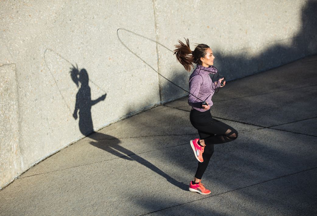 Light-impact exercises like jumping rope stimulate your bone density, but if you have knee pain, try shallow squats or other types of conditioning instead.