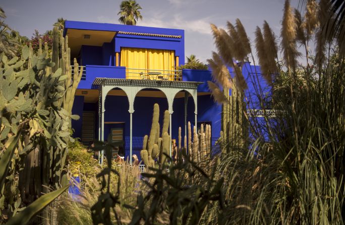 A ticket to the museum also grants access to the stunning Jardin Majorelle, a property and botanical garden that Saint Laurent lived in during his long-running love affair with the city. Its brilliant cobalt blue – “Majorelle blue” – is a color that has since spread widely through Marrakech.