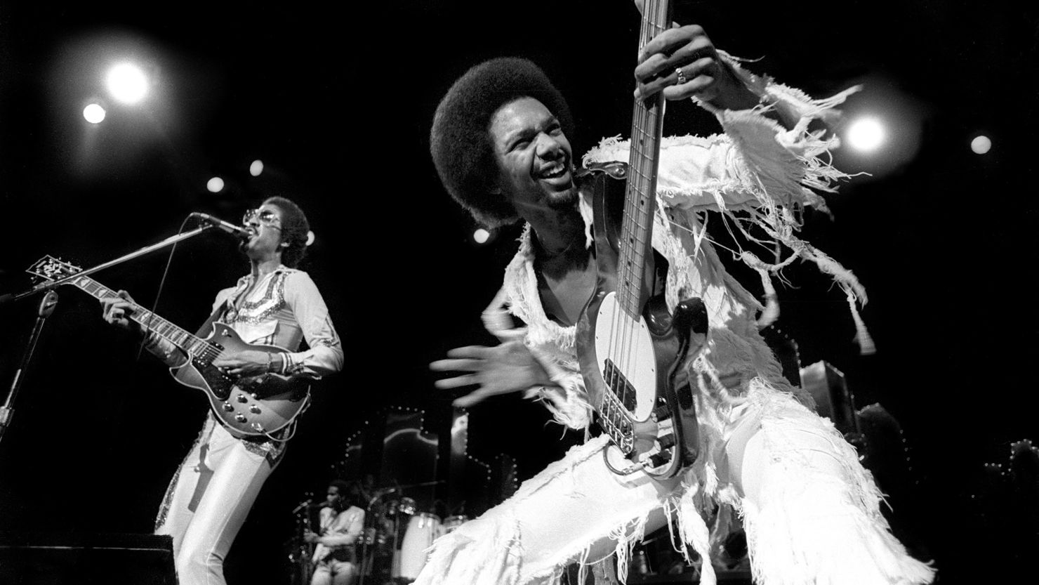 The Brothers Johnson perform at New York's Madison Square Garden in 1976.