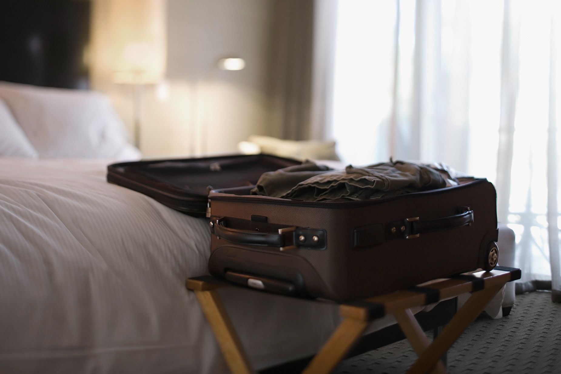 Keeping suitcases off the floor is one way to help protect against bedbugs.