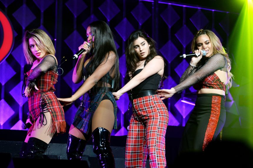 Ally Brooke, Normani Kordei, Lauren Jauregui and Dinah Jane of Fifth Harmony performing in 2017/