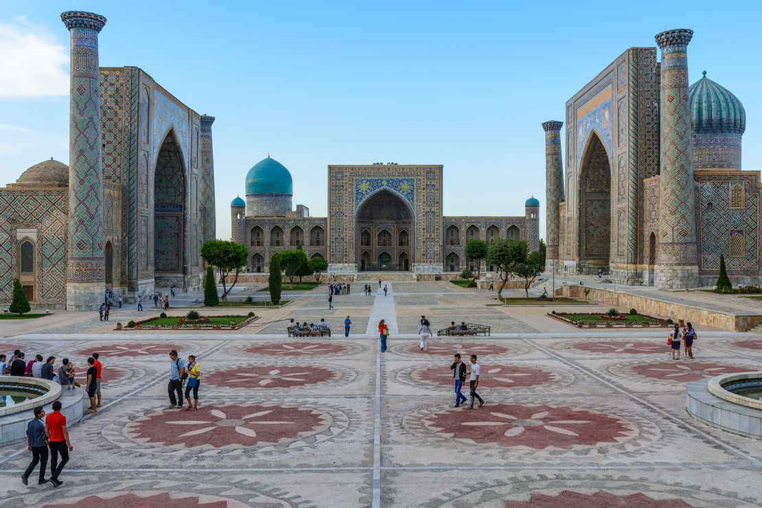 Registan Square in Samarkand, which was added to UNESCO's World Heritage List in 2001.