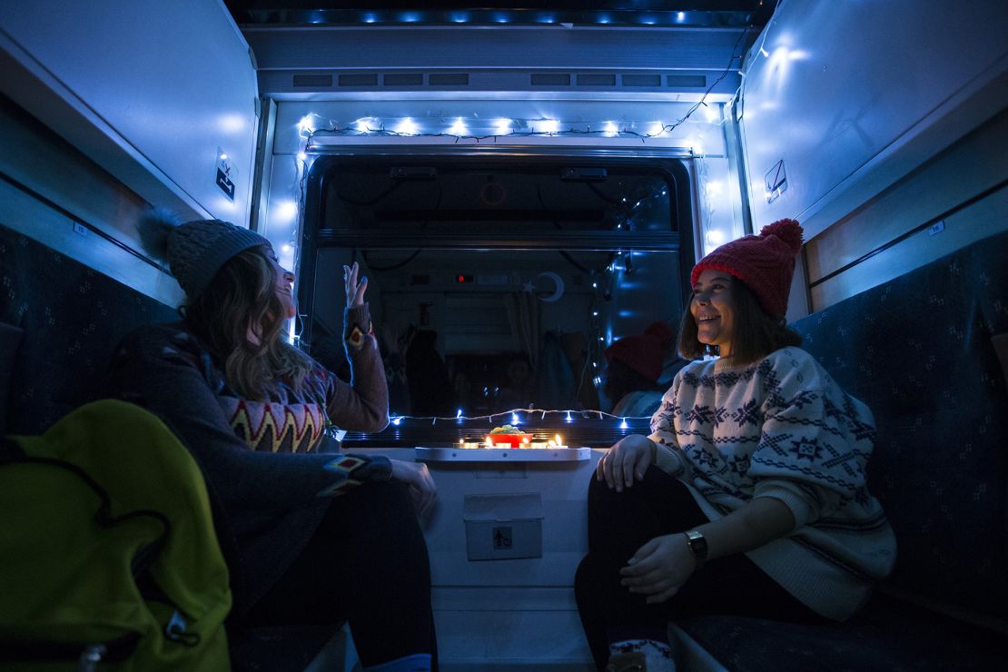 Travelers often decorate their cabins with string lights, scarves and candles.