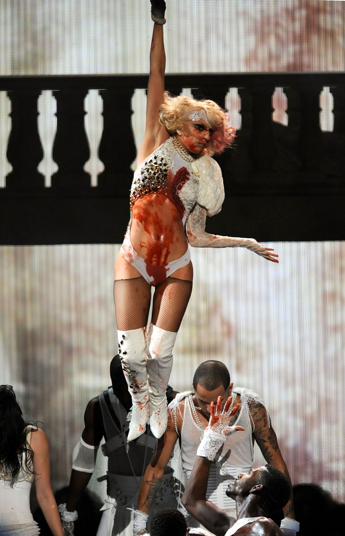 Gaga's gory performance was a comment on the dangers of fame.