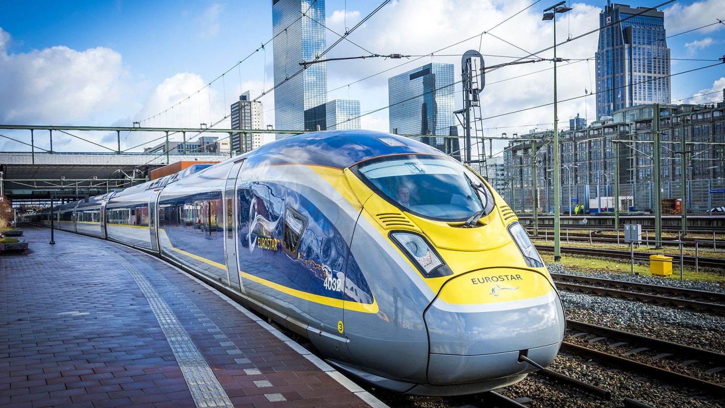 The Eurostar train arrives at Rotterdam Central Station on February 1, 2018.