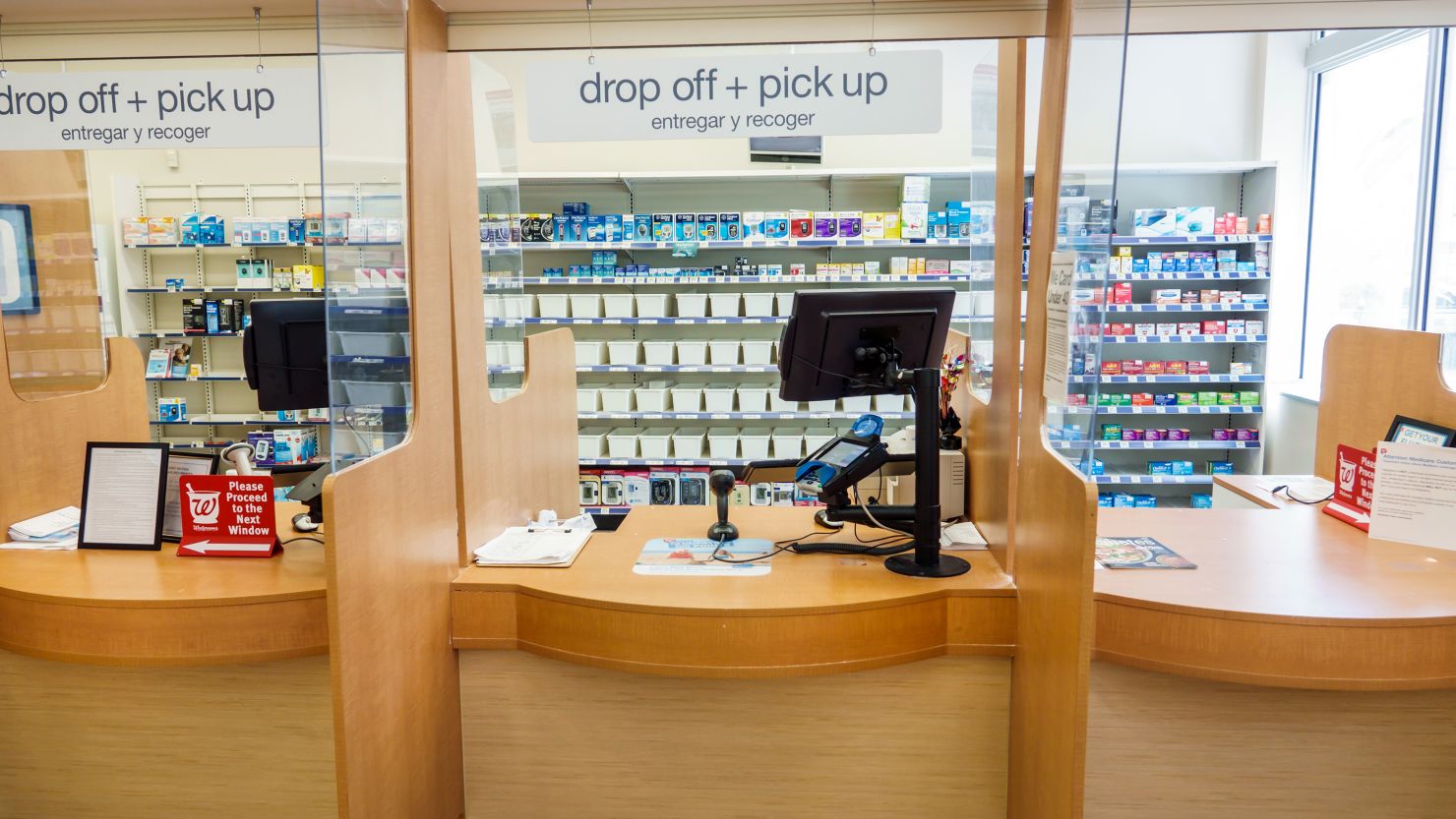 Walgreens pharmacy counter in Miami Beach, Florida.