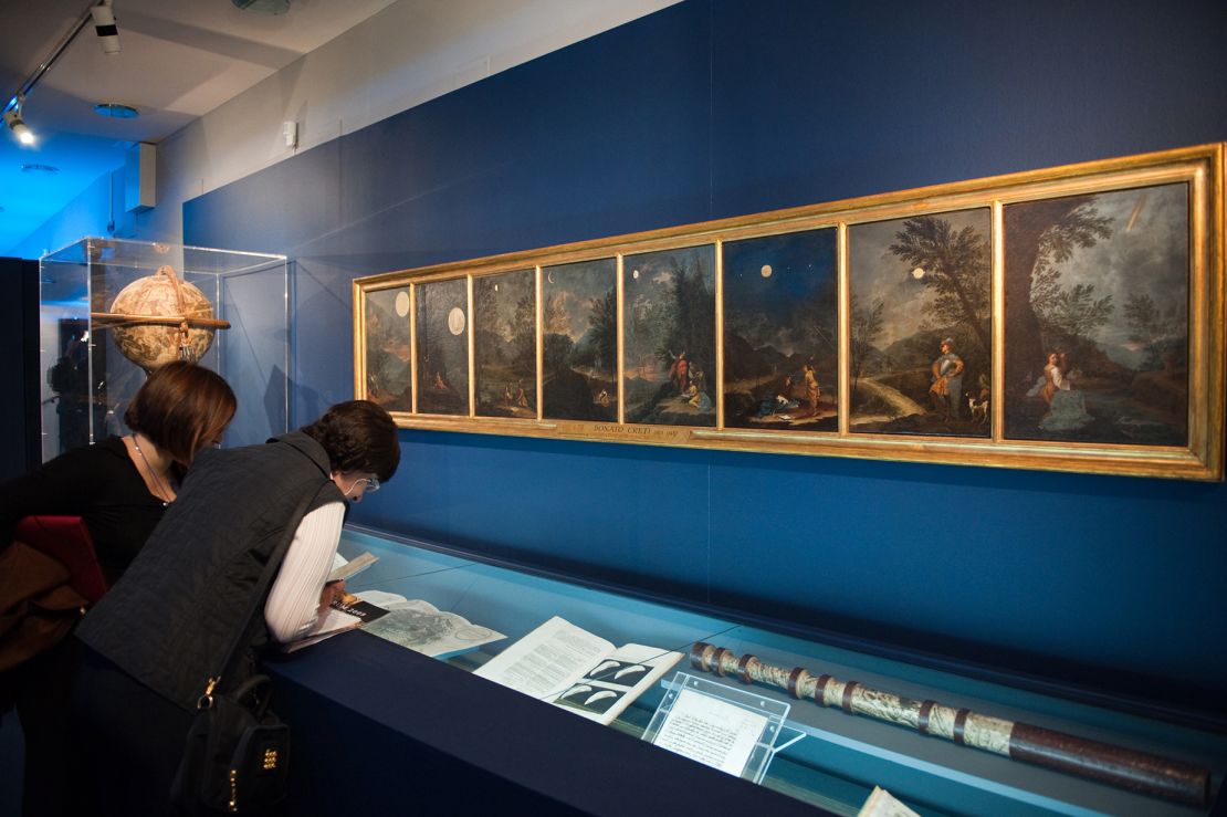 Visitors to the Vatican Museum in 2010 were able to observe a series of paintings from 1711 by Donato Creti.  The third painting from the right depicts Jupiter in the night sky.