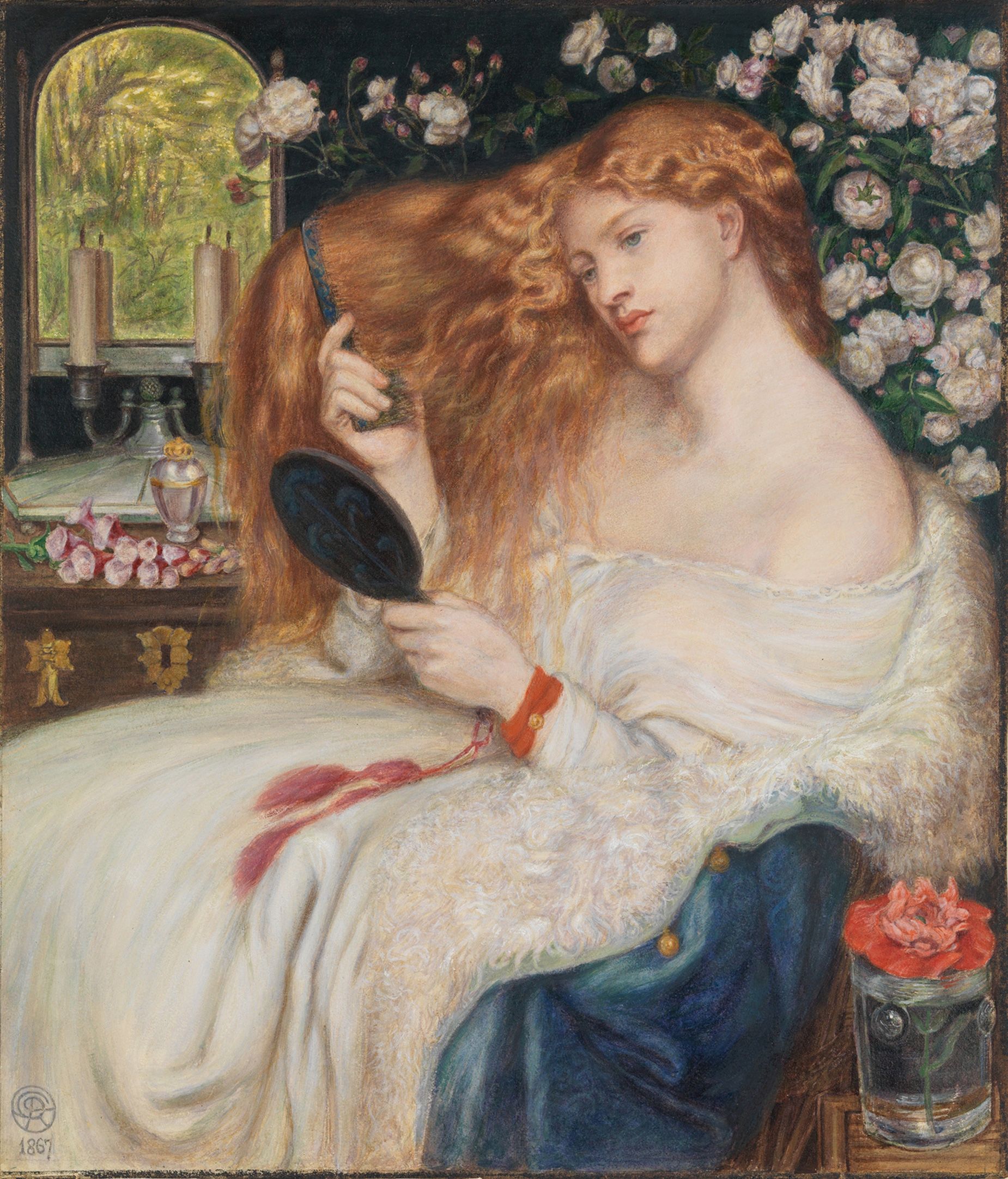 Gabriel Rossetti regularly painted red-haired women, as shown here with his imagined femme fatale "Lady Lilith," (1867).