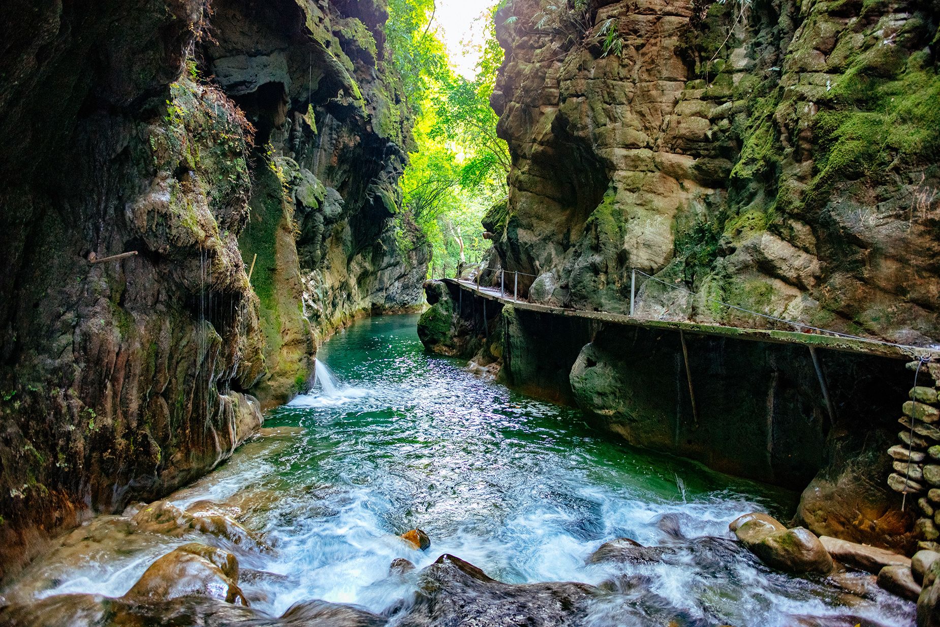 The waterfalls of Puente de Dios make for an intriguing tourist attraction.